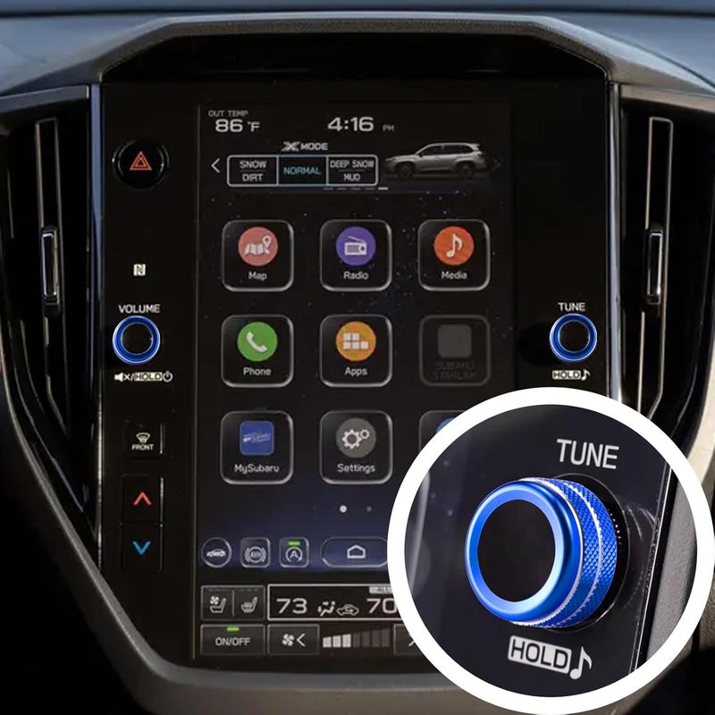 HDUFC 5pcs for Subaru Crosstrek/Impreza 2024 2025, Forester 2025, Legacy Outback 2020-2025, WRX, Ascent Volume Adjustment Knob, Mirror Knob Cover, Start Button Cover/Ring (Blue) - Image 4